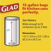 Glad 13 gal Trash Bags, 0.82 mil (21 Micron), White, 34 PK CLO70320